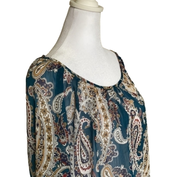 Lucky Brand Sheer Paisley Blouse - Picture 6 of 12